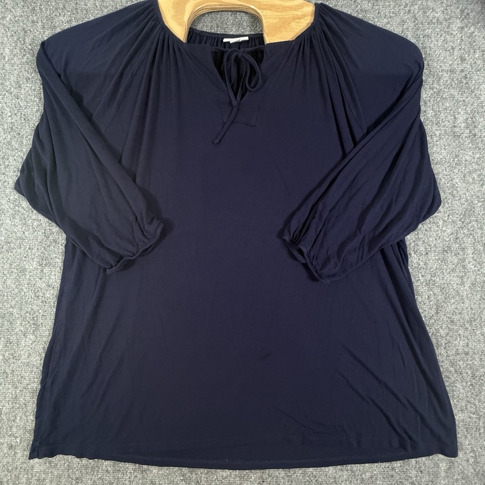 Peasant Top Navy Blue Tunic Casual Blouse Relaxed Fit  2XL‎ LuLaRoe Debra Soft